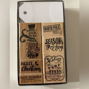 Christmas Rubber Stamp And Tag Set